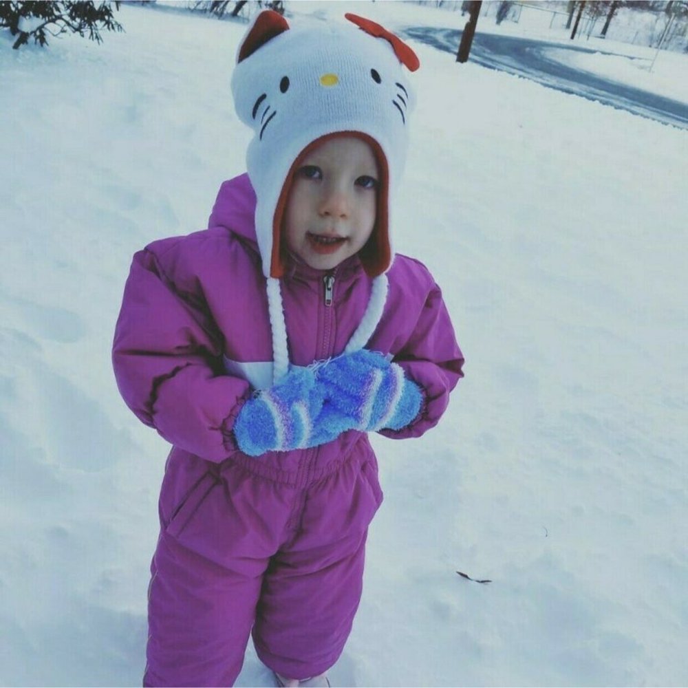 Sanrio Hello Kitty Bow Topped Acrylic Braided Winter Hat 4-7y